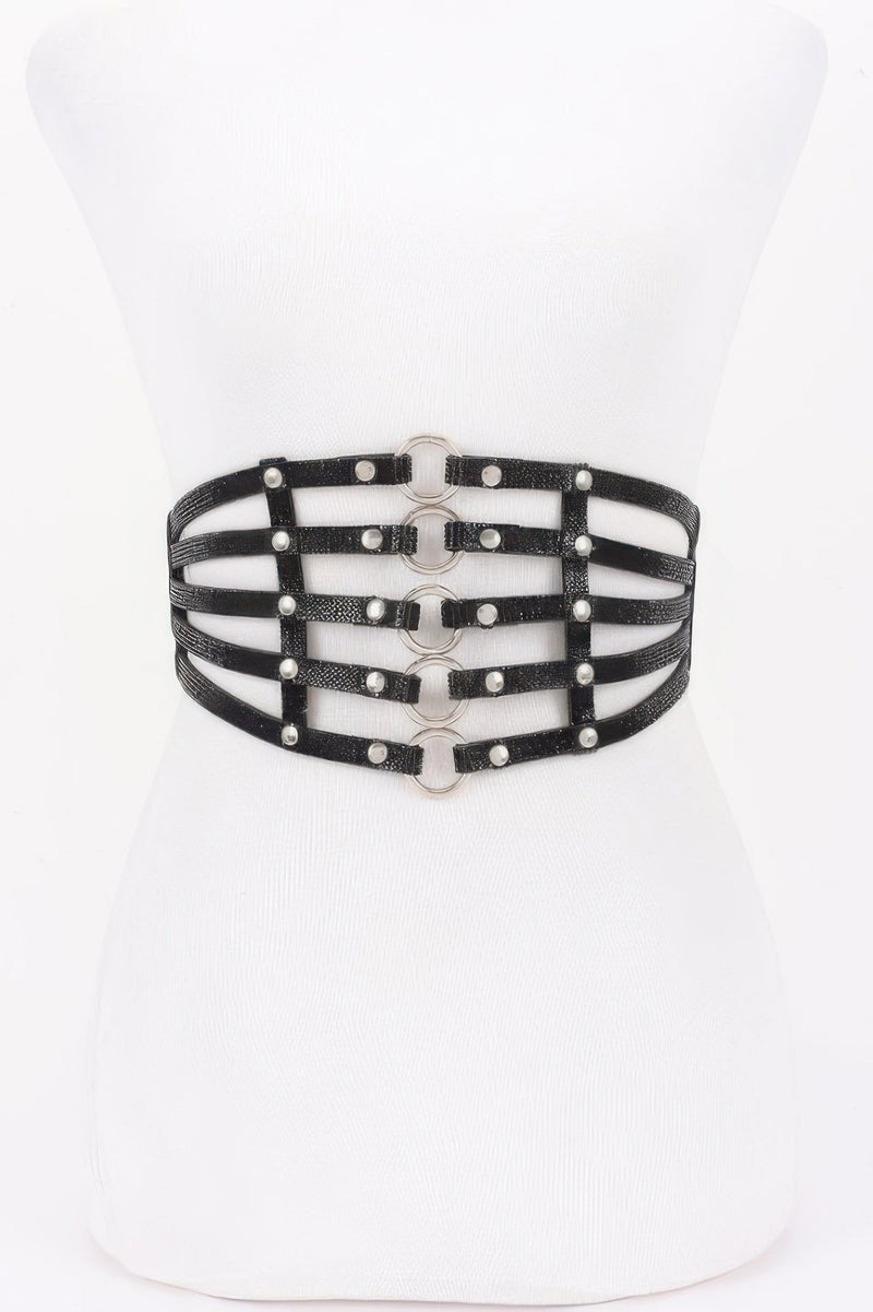 Wide Rhinestone Waist Belt
