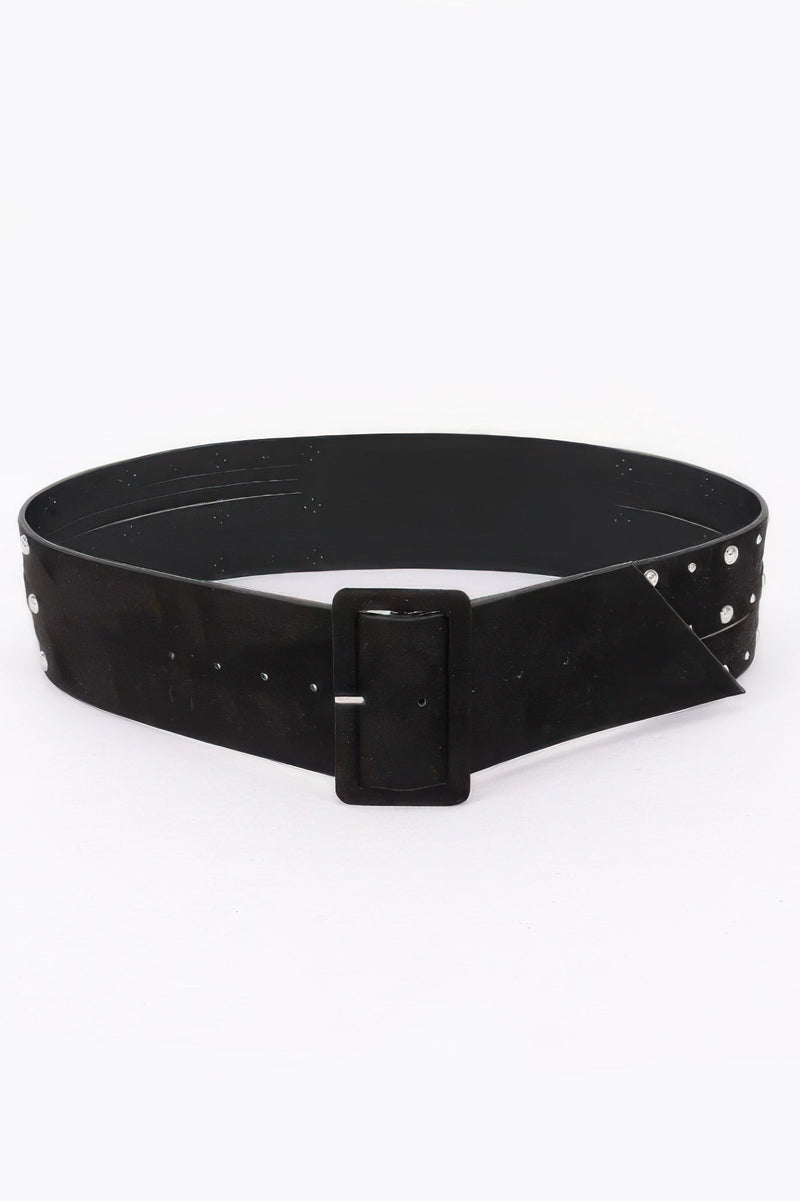 Wide Studded Buckle Belt