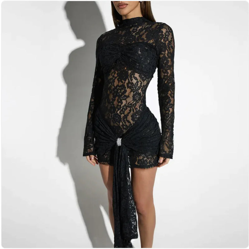 Elegant Slim Fit Lace Dress