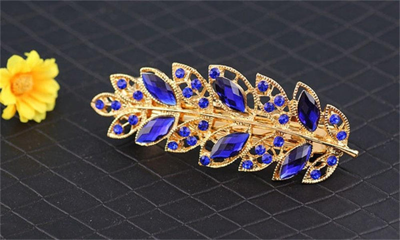 Women Fashion Rhinestone Horsetail Hairpin Spring Clip Ladies Luxury Jewelry Crystal Side Clip Gorgeous Ponytail Holder Hair Accessories For Women