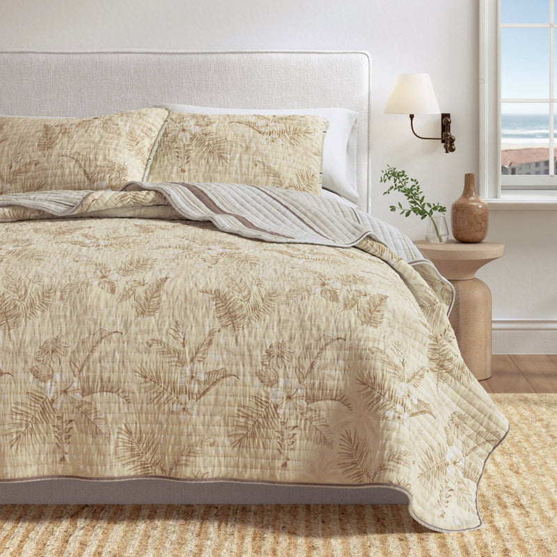 Floral Printed Cotton Quilt Set - Mendocino Collection