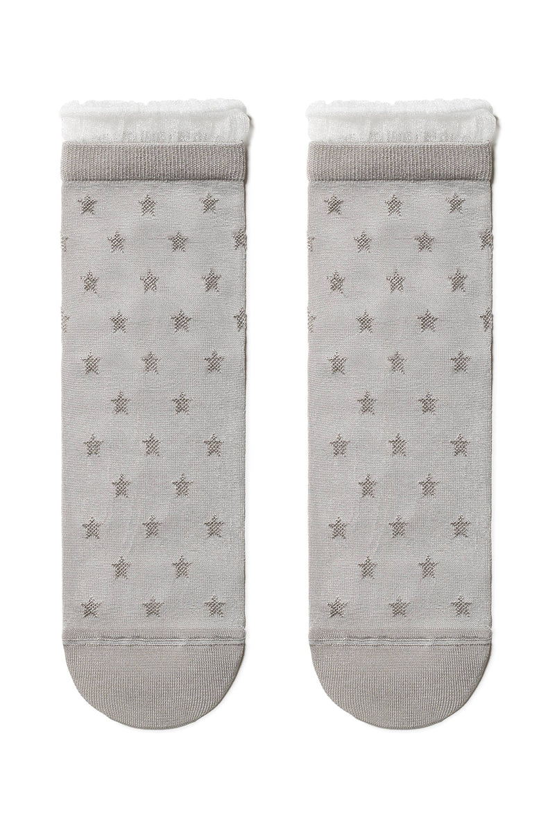 Conte Socks Classic - 491 Glossy Pattern and Decorative Transparent Mesh