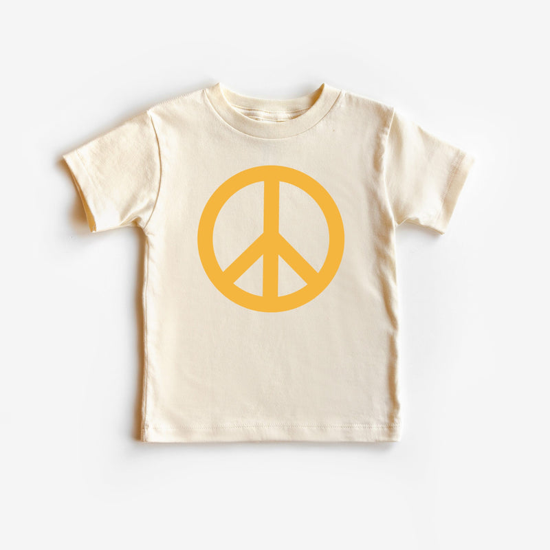 Peace Sign - Full Size Design on Front (Yellow) - Child Tee