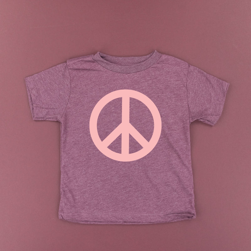Peace Sign - Full Size Design on Front (Pink) - Child Tee