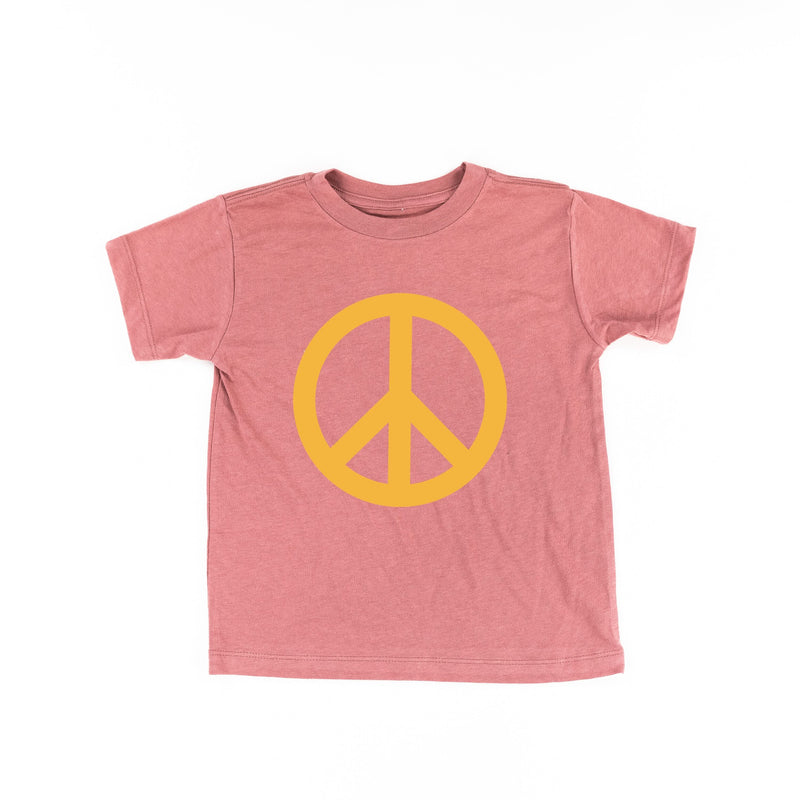 Peace Sign - Full Size Design on Front (Yellow) - Child Tee
