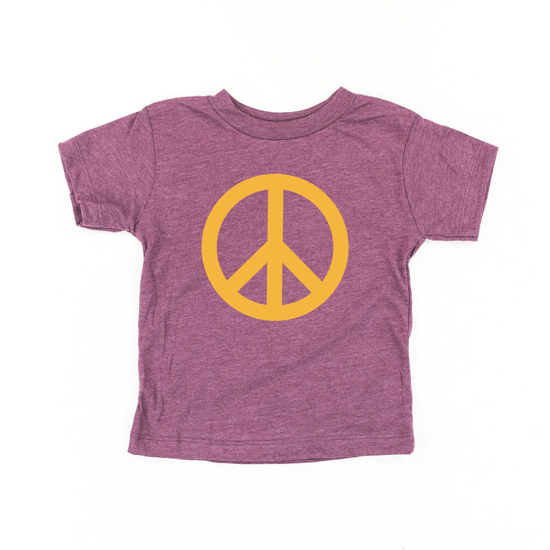 Peace Sign - Full Size Design on Front (Yellow) - Child Tee