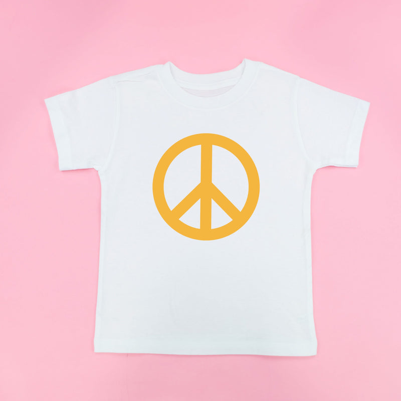 Peace Sign - Full Size Design on Front (Yellow) - Child Tee