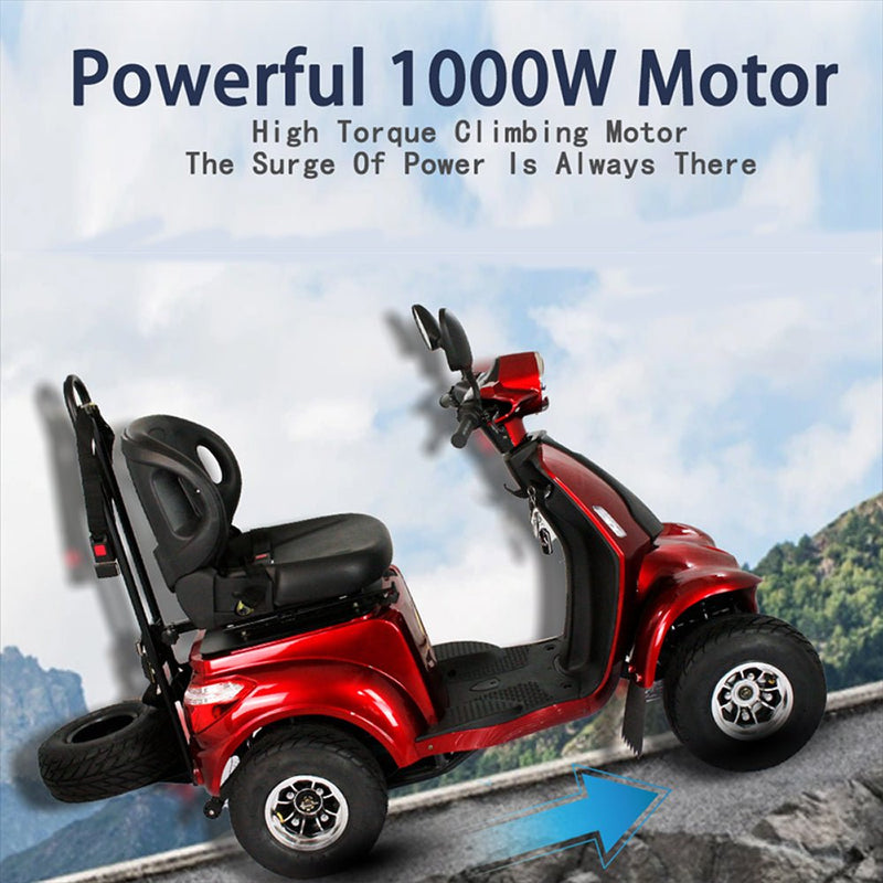 Zvg 4-Wheel 60V/20AH Electric Golf Senior Travel Mobility Scooter For Adults, 440LBS (SAK91582)