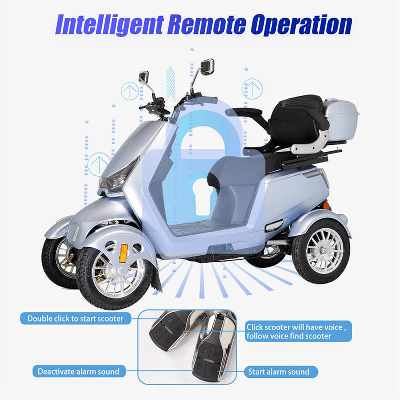 Zvg Heavy-Duty 1000W 60V/20AH Four Wheel All-Terrain Travel Mobility Scooter, 440LBS (SAK91645)