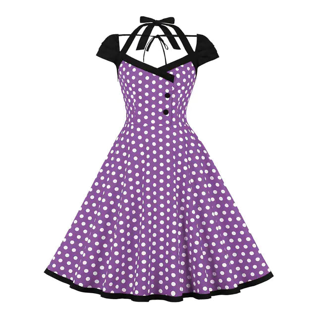 Elegant 1950s Embroidered Mesh Retro Party Dress